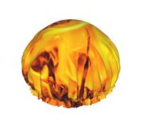 Fuego y llamas,Gorro de ducha, gorro de noche, gorro de baño elástico impermeable de doble capa, reutilizable para el cabello.