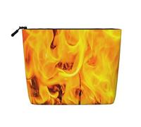 Fuego y Llamas,Neceser de Maquillaje de imitación Lino, Neceser de Viaje portátil