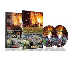 Fuego y pescado - 2 DVD Conjunto - Chimenea y Acuario de arrecife tropical 2016 con sonidos de tanques de peces o música