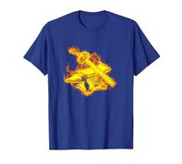 Fuego Yunque Y Martillo Llamas Fragua Forja Herrero Camiseta, Hombre, Azul Real, 3XL