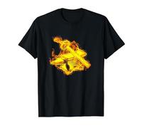 Fuego Yunque Y Martillo Llamas Fragua Forja Herrero Camiseta, Hombre, Negro, S