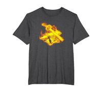 Fuego Yunque Y Martillo Llamas Fragua Forja Herrero Camiseta, Hombre Tallas Grandes, Jaspeado Oscuro, 4X Alto