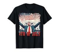 Fuegos artificiales divertido Trump Patriótico Americano Feliz 4 de julio Camiseta