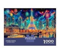 Fuegos Artificiales nocturnos de París 1000 Pieza Luz Stock De Cartas Premium Rompecabezas Conjunto para Adultos Presente Divertido Desafío Educativo Regalo 52x38cm/1000pcs