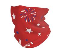 Fuegos Artificiales Y Estrellas Rojas del 4 De Julio Polainas De Cuello Protección UV Calentador De Cuello Protección Solar Bandana para Deportes Correr Cámping 30X26Cm