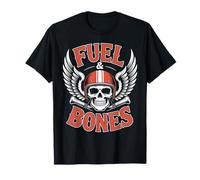 Fuel & Bones - Cráneo Motociclista Motociclista Camiseta