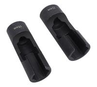 Fuel Line Socket Set 1/2 Inch Drive 2 Pcs for Injector Nut Spanner Chrome Tungsten Steel for Bent Pipes EGT Sensors Thermo Switches(19mm+22mm)