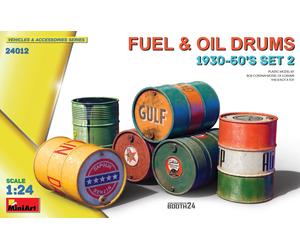 Fuel & Oil Drums 1930-50's Set 2 1:24 Plástico Modelo Kit Miniart