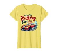 Fueled by Birthday Cake Pit Crew Family Racing Party Camiseta, Mujer, Limón, 3XL