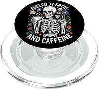 Fueled by Cafeine Cottagecore Skeleton Halloween Coffee PopSockets PopGrip para MagSafe
