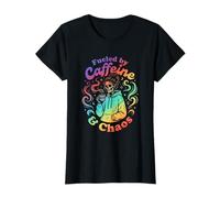 Fueled by Caffeine and Chaos Funny Coffee Mom Life Women Camiseta