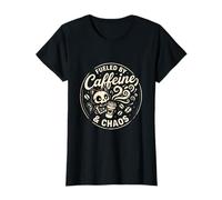 Fueled by Caffeine and Chaos Funny Coffee Mom Life Women Camiseta