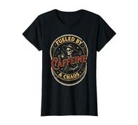 Fueled by Caffeine and Chaos Funny Coffee Mom Life Women Camiseta