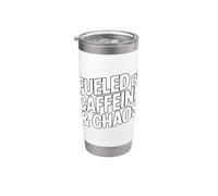 Fueled By Caffeine And Chaos Vaso térmico de acero inoxidable de doble pared