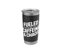 Fueled By Caffeine And Chaos Vaso térmico de acero inoxidable de doble pared