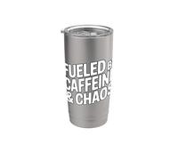 Fueled By Caffeine And Chaos Vaso térmico de acero inoxidable de doble pared