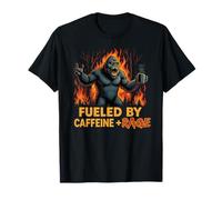 Fueled by Caffeine Rage Angry Bigfoot Taza Lover Apparel Camiseta