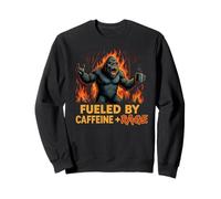 Fueled by Caffeine Rage Angry Bigfoot Taza Lover Apparel Sudadera