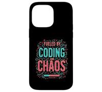 Fueled by Coding and Chaos Developer Humor Carcasa para iPhone 14 Pro Max