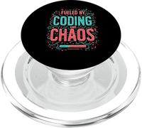 Fueled by Coding and Chaos Developer Humor PopSockets PopGrip para MagSafe