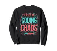 Fueled by Coding and Chaos Developer Humor Sudadera