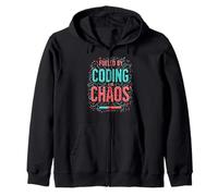 Fueled by Coding and Chaos Developer Humor Sudadera con Capucha