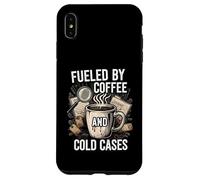 Fueled by Coffee and Cold Cases True Crime Detective Carcasa para iPhone XS MAX