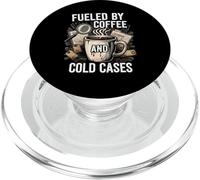 Fueled by Coffee and Cold Cases True Crime Detective PopSockets PopGrip para MagSafe