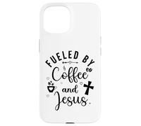Fueled by Coffee and Jesus Mama Runs on Coffee and Jesus Mom Carcasa para iPhone 15