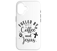 Fueled by Coffee and Jesus Mama Runs on Coffee and Jesus Mom Carcasa para iPhone 16