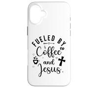 Fueled by Coffee and Jesus Mama Runs on Coffee and Jesus Mom Carcasa para iPhone 16 Plus