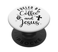 Fueled by Coffee and Jesus Mama Runs on Coffee and Jesus Mom PopSockets PopGrip Adhesivo