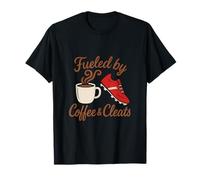 Fueled by Coffee & Cleats Sports Mom Dad Novedad Camiseta