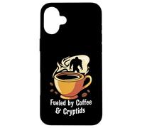 Fueled By Coffee & Cryptids Bigfoot Design Carcasa para iPhone 16 Plus