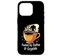 Fueled By Coffee & Cryptids Bigfoot Design Carcasa para iPhone 16 Pro
