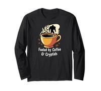 Fueled By Coffee & Cryptids Bigfoot Design Manga Larga