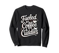 Fueled by Coffee Cuddles Amante de los Gatos Padres de Mascotas Amante del café Sudadera