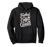 Fueled by Coffee Cuddles Amante de los Gatos Padres de Mascotas Amante del café Sudadera con Capucha