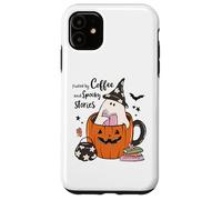 Fueled by Coffee Spooky Stories - Taza de Calabaza Fantasma para Halloween Carcasa para iPhone 11