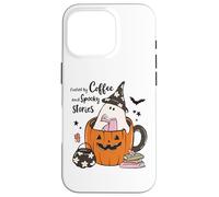 Fueled by Coffee Spooky Stories - Taza de Calabaza Fantasma para Halloween Carcasa para iPhone 16 Pro