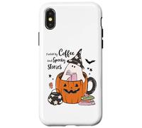 Fueled by Coffee Spooky Stories - Taza de Calabaza Fantasma para Halloween Carcasa para iPhone X/XS