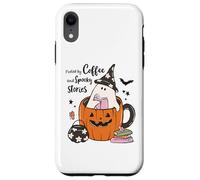 Fueled by Coffee Spooky Stories - Taza de Calabaza Fantasma para Halloween Carcasa para iPhone XR