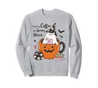 Fueled by Coffee Spooky Stories - Taza de Calabaza Fantasma para Halloween Sudadera
