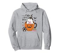 Fueled by Coffee Spooky Stories - Taza de Calabaza Fantasma para Halloween Sudadera con Capucha