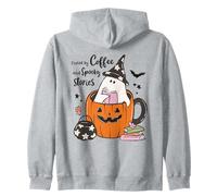 Fueled by Coffee Spooky Stories - Taza de Calabaza Fantasma para Halloween Sudadera con Capucha