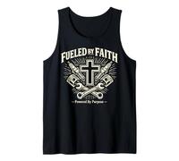 Fueled by Faith mecánico Cristiano Cruz Taller Camiseta sin Mangas
