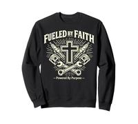 Fueled by Faith mecánico Cristiano Cruz Taller Sudadera