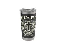 Fueled By Faith mecánico cristiano cruz taller Vaso térmico de acero inoxidable de doble pared