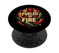Fueled by Fire Hot Chili Pepper Spicy Food Lover PopSockets PopGrip Adhesivo