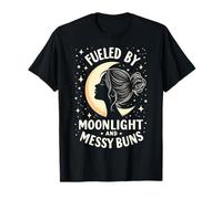 Fueled by Moonlight and Messy Buns Aesthetic Camiseta